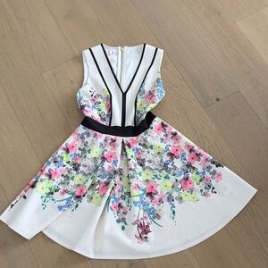 Ted Baker London Floral Mini Dress - White and Black